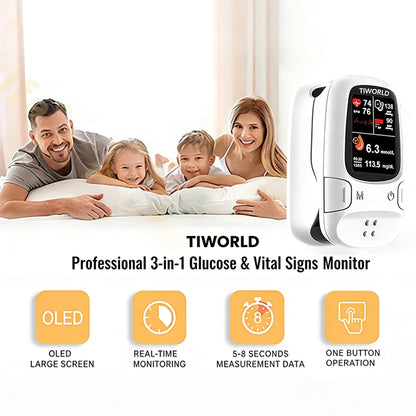 [TGA Approved] TIWORID™ Clinical Grade Non-Invasive Glucose Monitor, BP Meter & Physiotherapy Device | 99.9% Precision | 3-in-1 Health Hub + Gift