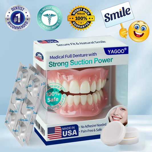 YAGOO® Strong Suction Full Denture – Medical Grade, Made & Shipped in the USA✅