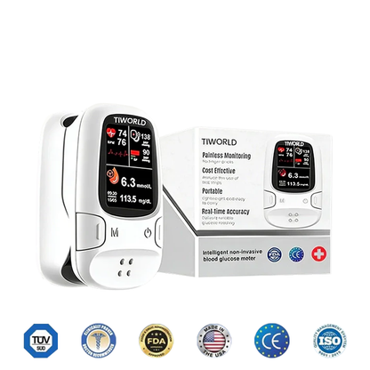 [TGA Approved] TIWORID™ Clinical Grade Non-Invasive Glucose Monitor, BP Meter & Physiotherapy Device | 99.9% Precision | 3-in-1 Health Hub + Gift