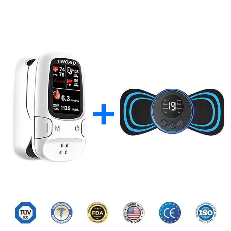 [TGA Approved] TIWORID™ Clinical Grade Non-Invasive Glucose Monitor, BP Meter & Physiotherapy Device | 99.9% Precision | 3-in-1 Health Hub + Gift