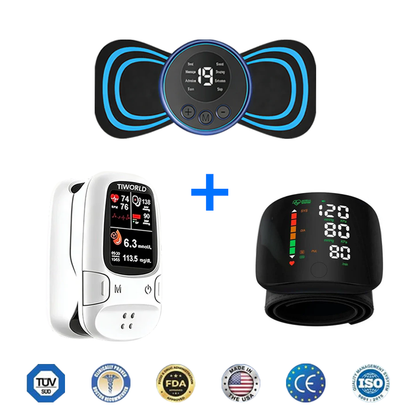 [TGA Approved] TIWORID™ Clinical Grade Non-Invasive Glucose Monitor, BP Meter & Physiotherapy Device | 99.9% Precision | 3-in-1 Health Hub + Gift